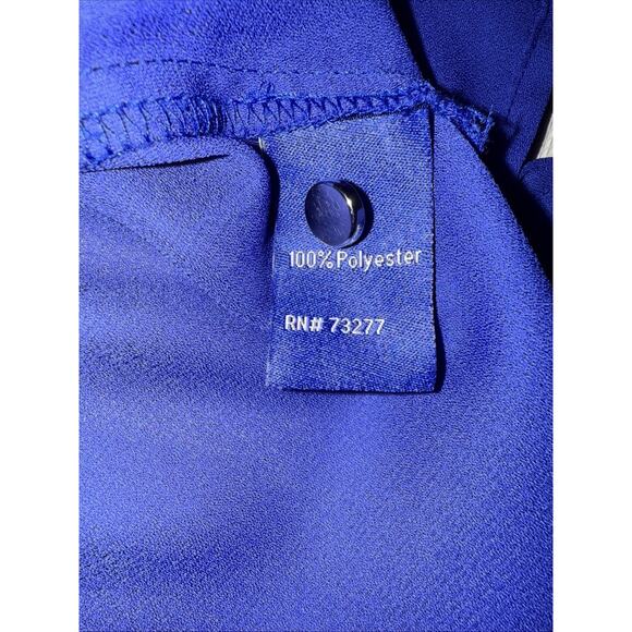 Apt. 9 Women’s Blue Ruffle Sleeve Blouse Size Large Flowy Chiffon Top - Picture 7 of 8